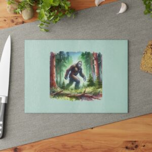 Bigfoot In The Forest Glass Cutting Board